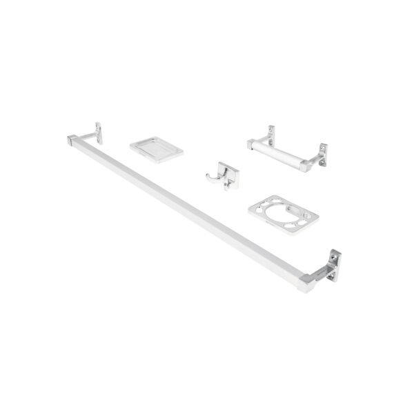 Juego de 5 accesorios para baño metálicos cromo BASIC 49607