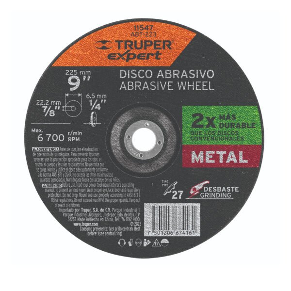 Disco Tipo 27 de 9 x 64 mm desbaste de metal Expert 11547