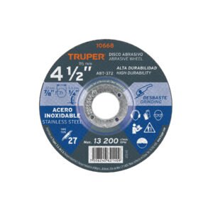 ABT-372.jpg Disco Tipo 27 de 4-1/2 x 6.5 mm desbaste acero inoxidable 10668