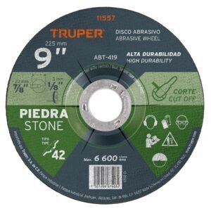 Disco Tipo 42 de 9 x 3.2 mm para corte de piedra Truper 11557