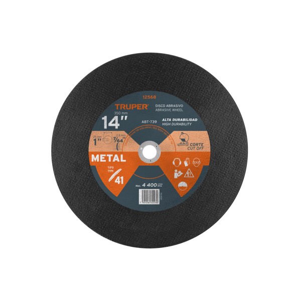 Disco Tipo 41 de 14 x 3.1 mm para corte de metal TRUPER 12568
