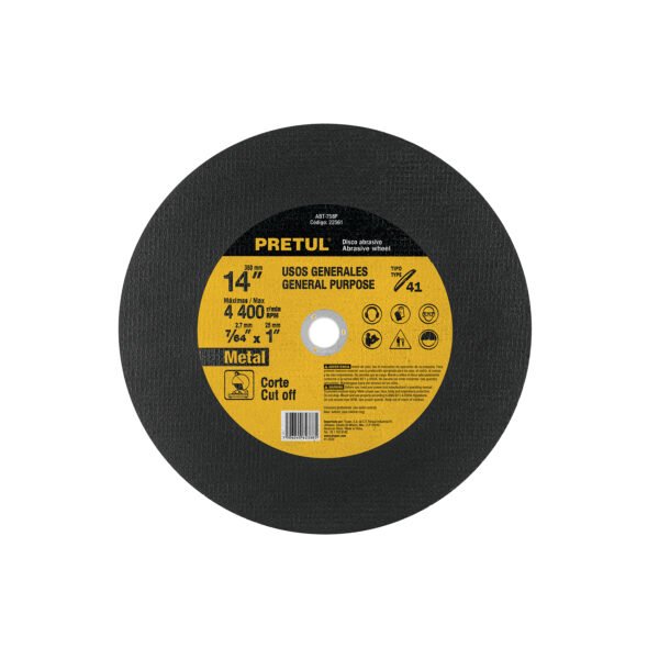 Disco Tipo 41 de 14 x 3.1 mm para corte de metal PRETUL 22561
