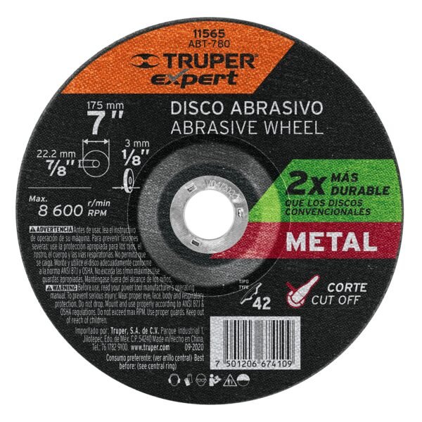 Disco Tipo 42 de 7 x 32 mm corte metal Truper Expert 11565