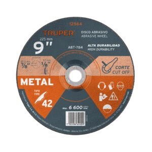 Disco Tipo 42 de 9 x 3.2 mm para corte de metal Truper 12564