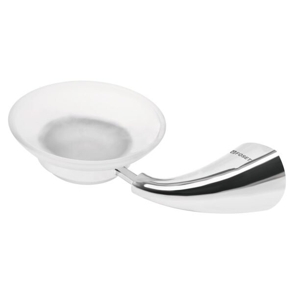 Jabonera metálica con plato de vidrio Foset Aero 49636