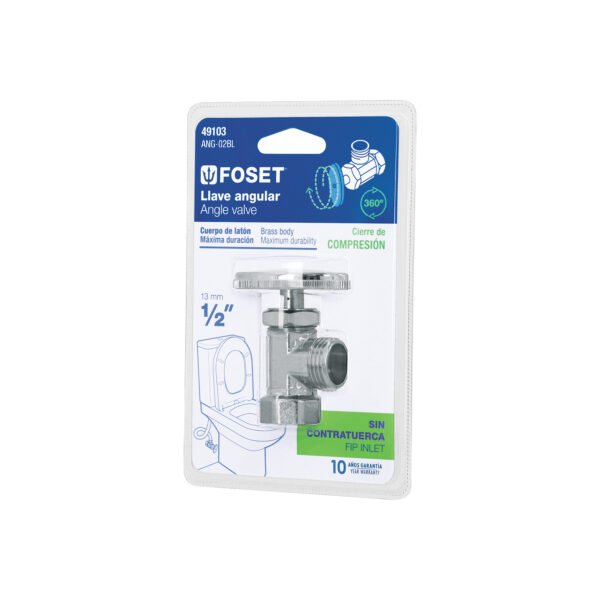 Llave angular de 1/2 de compresión blíster FOSET 49103