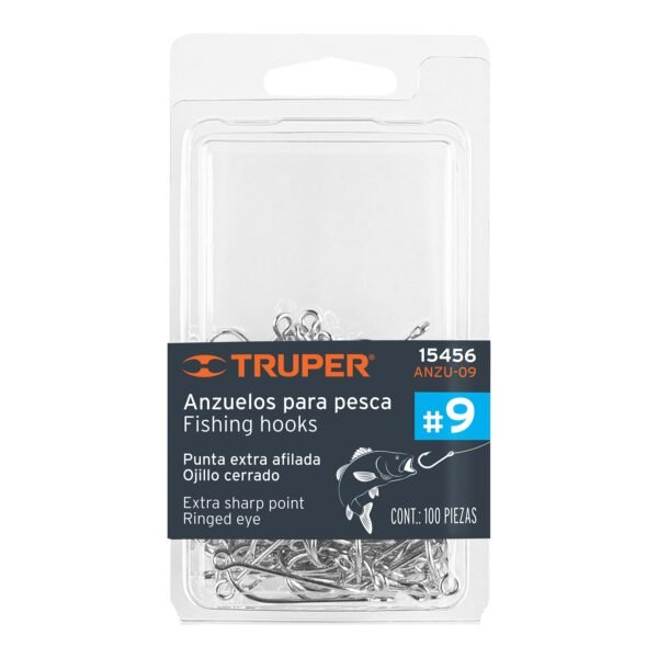 Blíster con 100 anzuelos para pesca # 9 Truper 15456