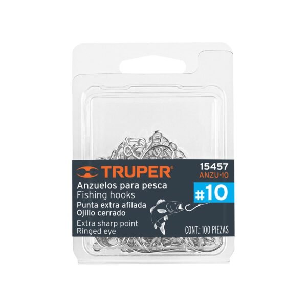 Blíster con 100 anzuelos para pesca # 10 Truper 15457