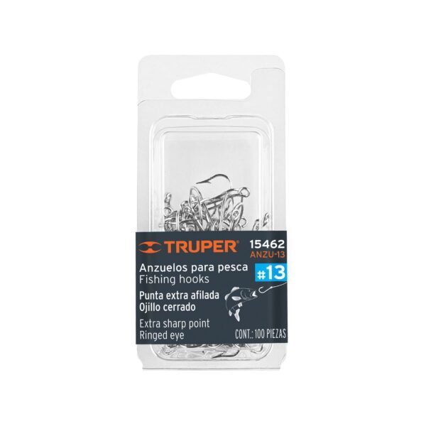 Blíster con 100 anzuelos para pesca # 13 Truper 15462