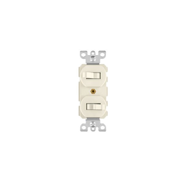 Interruptor dúplex de palanca Standard marfil Volteck 46002