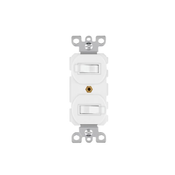 Interruptor dúplex de palanca Standard blanco Volteck 47729