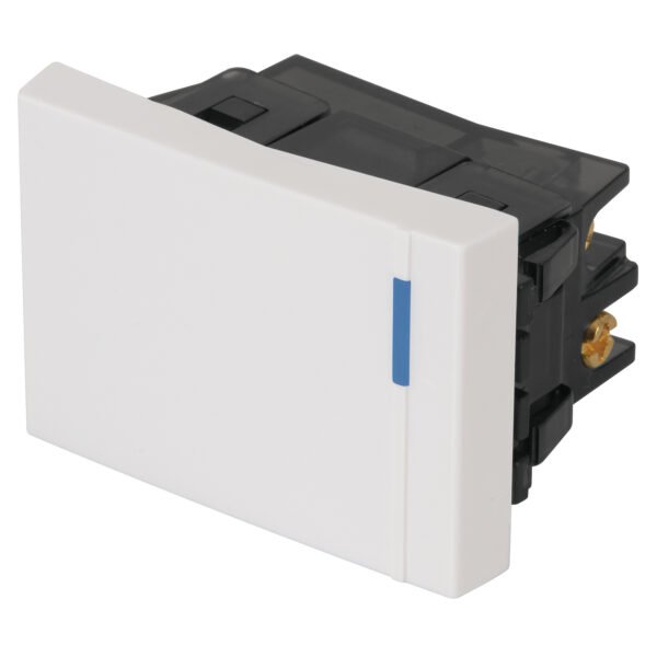 Interruptor de 3 vías 1.5 módulos línea Española blanco 47049