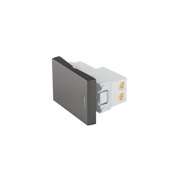 Interruptor 3 vías acero inox de 1.5 módulos línea Lisboa 47824
