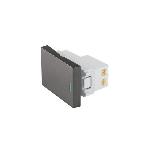 Interruptor sencillo acero inox de 1.5 módulos línea Lisboa 47821