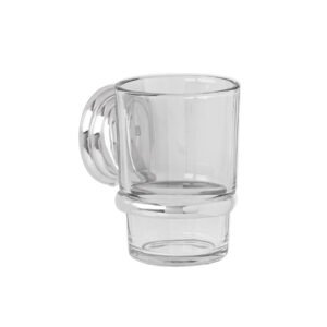 AQA-81.jpg Portavaso cepillero cromo con vaso de vidrio Foset Aqua 45976
