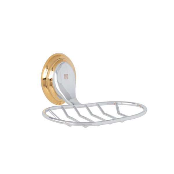 Jabonera metálica cromo-oro Foset Aqua 45989
