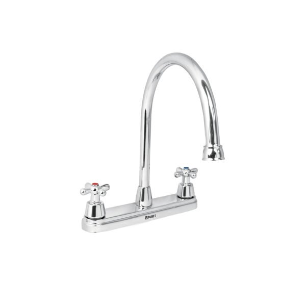 Mezcladora fregadero 8 cromo cuello largo cruceta AQUA 49686
