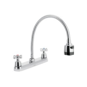 Mezcladora fregadero 8 cromo cuello flexible crucetaAQUA 49819