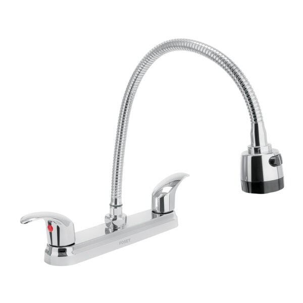 Mezcladora fregadero 8 cromo cuello flexible palancaAQUA 49820