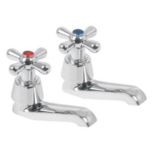 AQI-11.jpg Juego 2 llaves individuales para lavabo cromo crucetaAQUA 49805