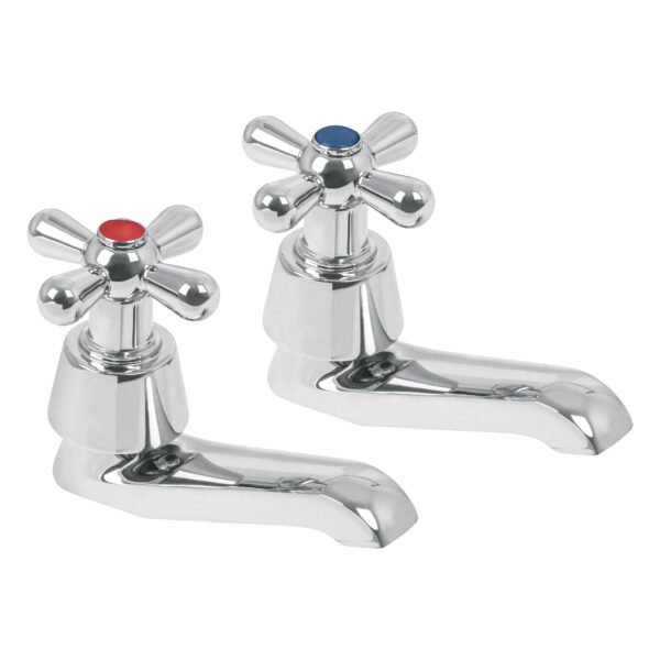 Juego 2 llaves individuales para lavabo cromo crucetaAQUA 49805