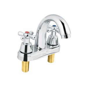 Mezcladora lavabo 4 cromo nariz curva cruceta AQUA 49692