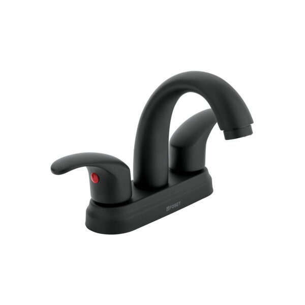 Mezcladora lavabo 4 negro nariz curva palanca AQUA 45357