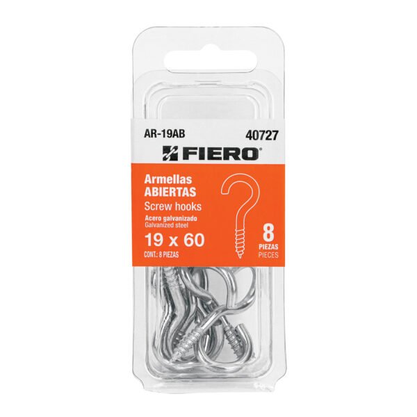Blíster con 8 armellas abiertas de 19 x 60 Fiero 40727