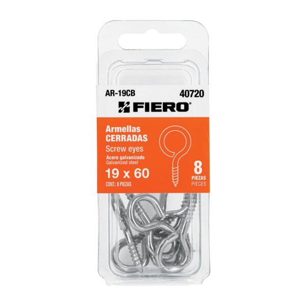 Blíster con 8 armellas cerradas de 19 x 60 Fiero 40720
