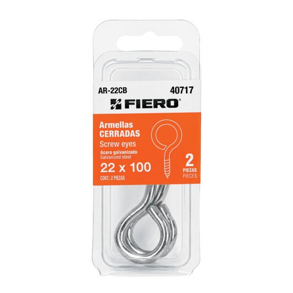 Blíster con 2 armellas cerradas de 22 x 100 Fiero 40717