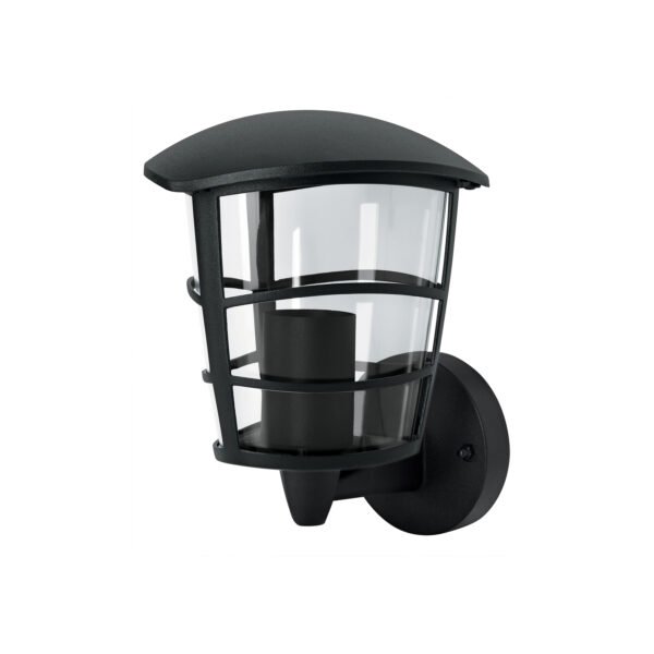 Arbotante tipo farol moderno soportado p/exteriores negro 45092