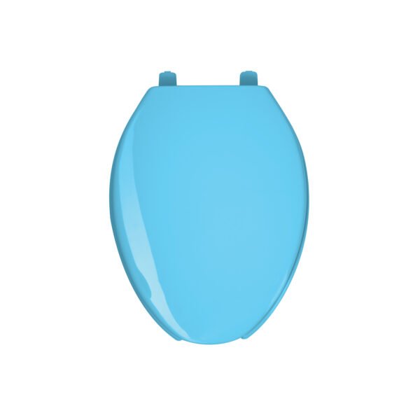 Asiento alargado con tapa para WC abierto azul FOSET 47036