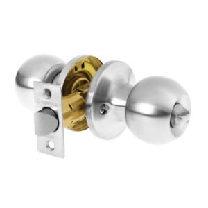 Cerradura esfera tubular baño cromo blíster HERMEX BASIC 28075