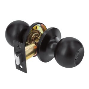 Cerradura esfera tubular baño negro HERMEX BASIC 26177