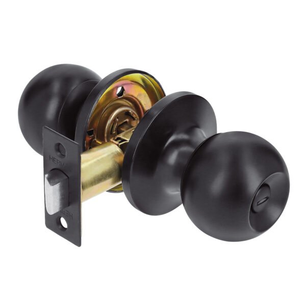 Cerradura esfera tubular baño negro blíster BASIC 26180