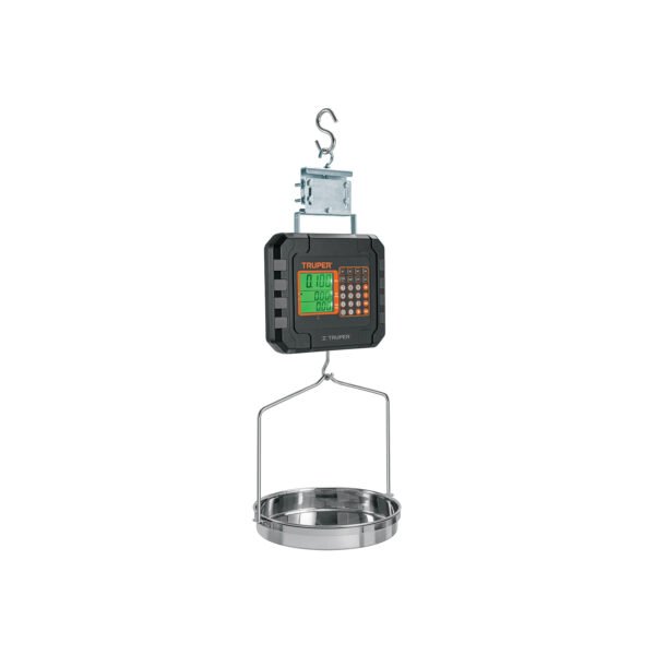 Báscula electrónica colgante recargable c/charola 40 kg 102898