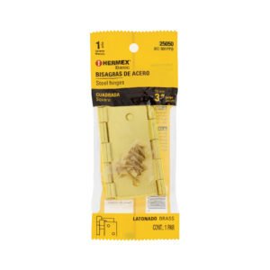 BC-301PPB.jpg Bolsa c/2 bisagras cuadradas 3 latonado HERMEX BASIC 25050