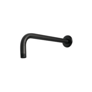 Brazo recto con chapetón para regadera 30 cm negro mate 47649