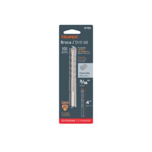 Broca para concreto de 3/16 x 4 en blíster TRUPER 12752