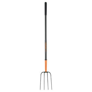 Bieldo para paja 4 dientes mgo largo de acero 48 TRUPER 102100