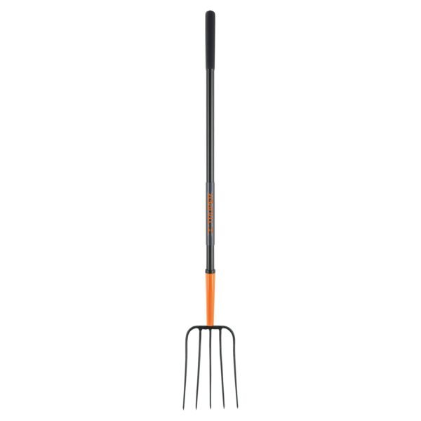 Bieldo para paja 5 dientes mgo largo de acero 48 TRUPER 102101