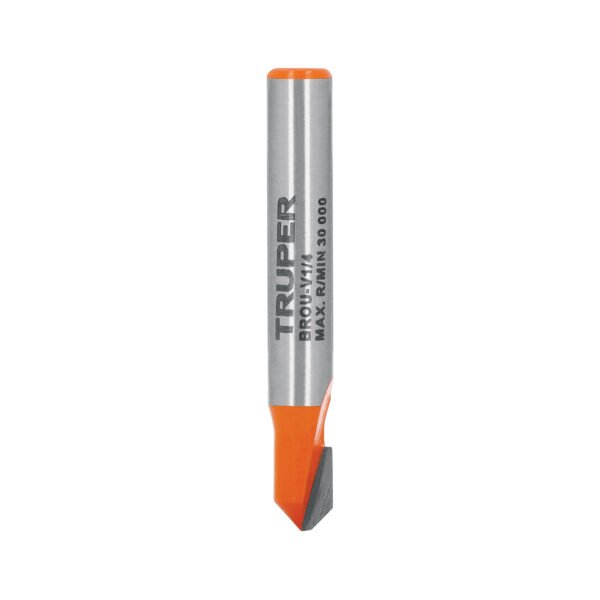 Broca para router corte en V 1/4 Truper 102718