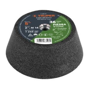 Copa desbaste de piedra 5 grano 36 eje M14 Truper 13792