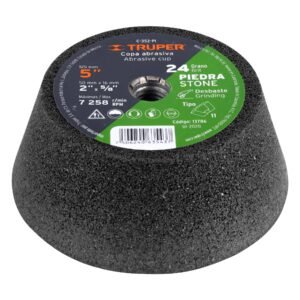 Copa desbaste de piedra 5 grano 24 eje 5/8-11 Truper 13786
