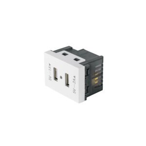 Toma con 2 puertos USB 1.5 módulos línea Española blanco 47057