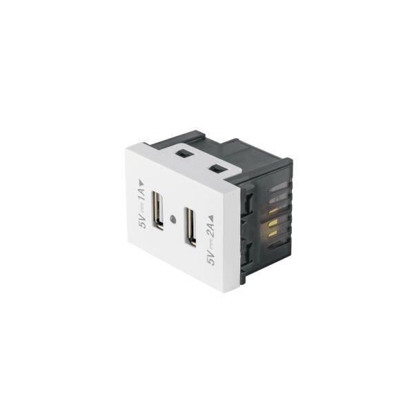 Toma con 2 puertos USB 1.5 módulos línea Española blanco 47057
