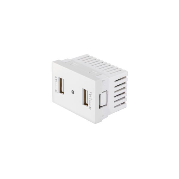 Toma con 2 puertos USB blanco de 1.5 módulos línea Lisboa 47949