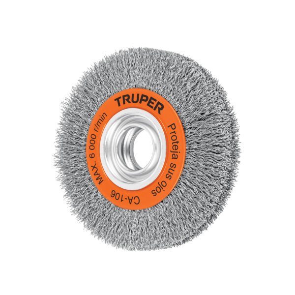 Carda alambre ondulado 6 x 1-1/8 para esmeril Truper 11526