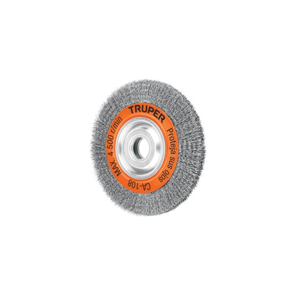 Carda alambre ondulado 8 x 7/8 para esmeril Truper 17525