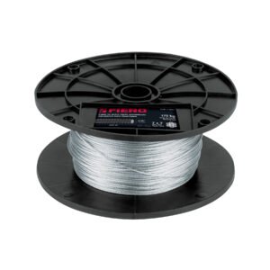 Metro de cable rígido 1/16 de acero 7x7 hilos 300 m Fiero 48795